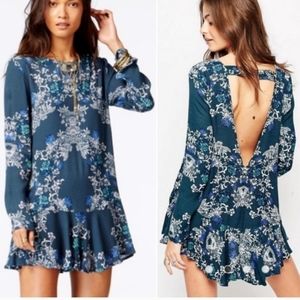 Free People Open Back Ruffle Hem Mini Dress …
